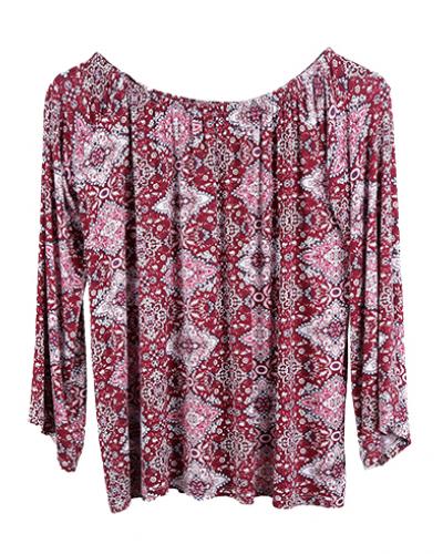 Sona Print Shirt - 95  Viscose 5  Elastane, SJ, AOP, 180g